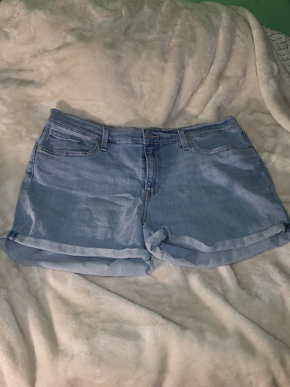 Levi's Light Wash Rolled-Hem Denim Shorts